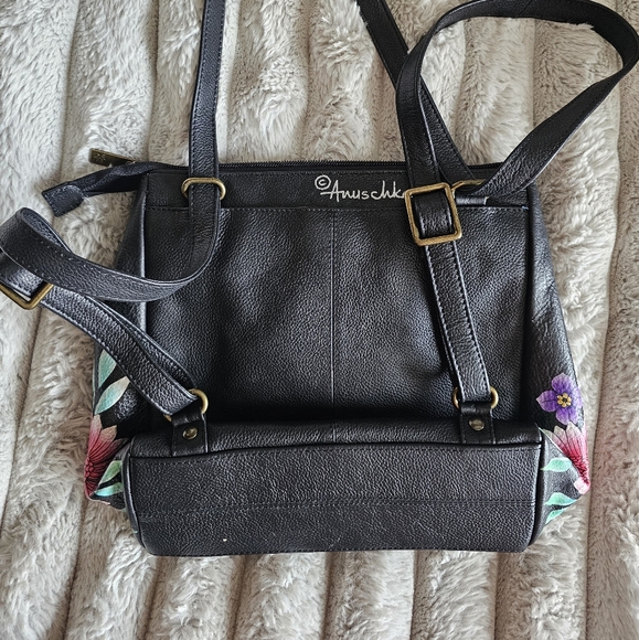 Anuschka Hand-Painted Leather Covertible Crossbody/Backpack - Picture 2 of 10